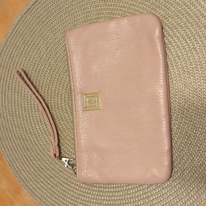 Liz Claiborne pink leather clutch